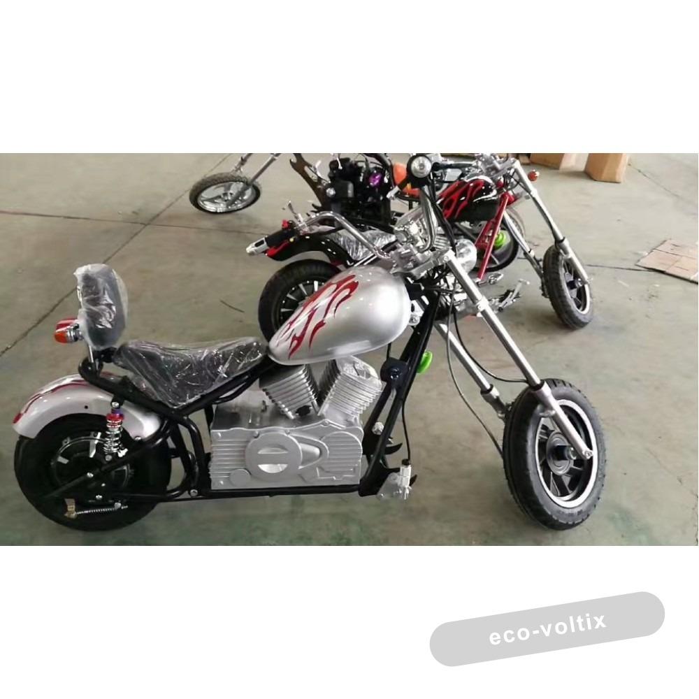 Электромотоцикл GreenCamel Chopper C100, 60V 1000W R12 Серебристый