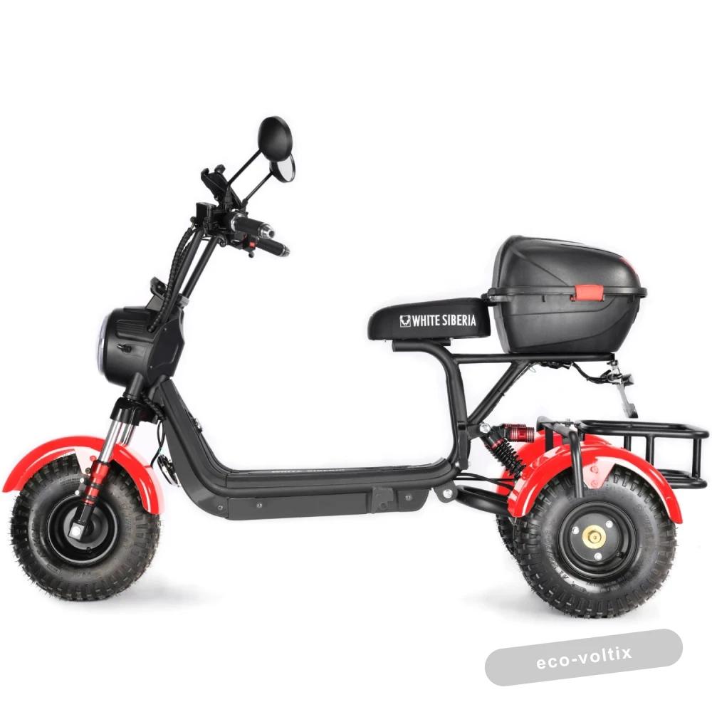 Электроскутер CityCoco WHITE SIBERIA TRIKE MINI RED 1500W