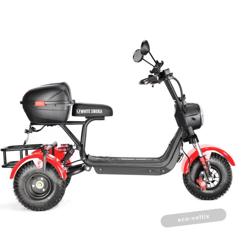 Электроскутер CityCoco WHITE SIBERIA TRIKE MINI RED 1500W