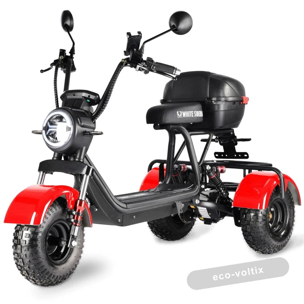 Электроскутер CityCoco WHITE SIBERIA TRIKE MINI RED 1500W
