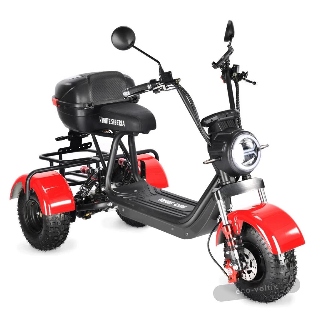 Электроскутер CityCoco WHITE SIBERIA TRIKE MINI RED 1500W
