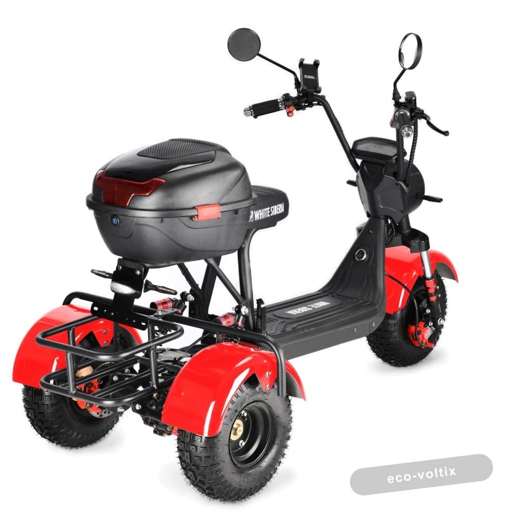 Электроскутер CityCoco WHITE SIBERIA TRIKE MINI RED 1500W