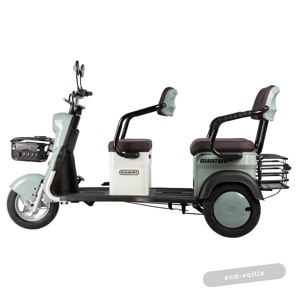 Электротрицикл Rutrike Gelbert Beta 48V/60V 800Вт Зелено-белый