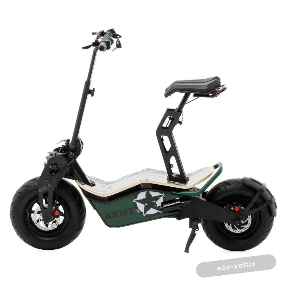Электросамокат Velocifero MAD 1000W (Army) с сиденьем
