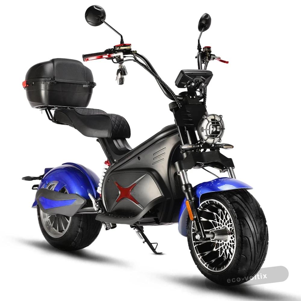 Электроскутер CityCoco WHITE SIBERIA BLACK SEA (BLUE) 5000W